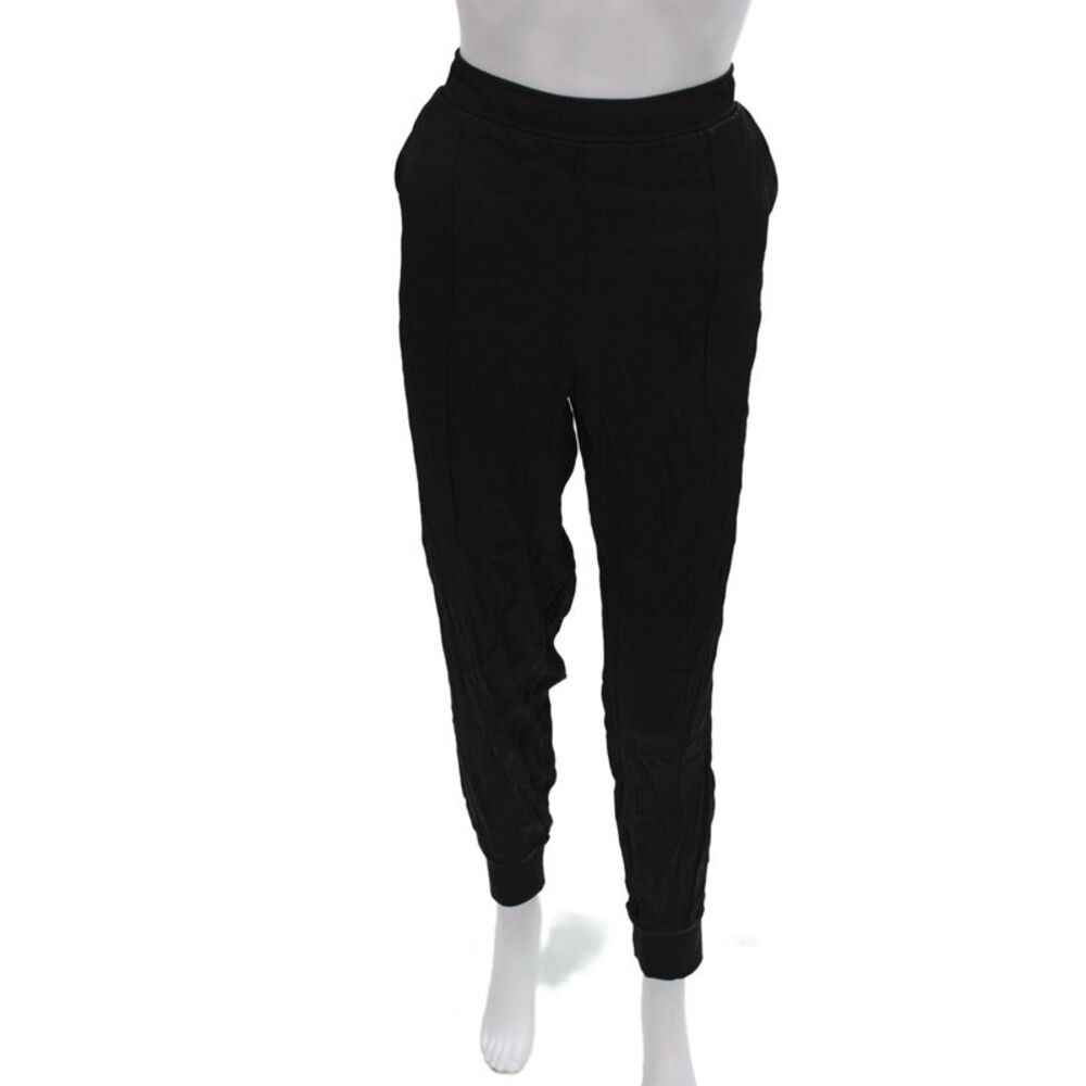 Gold Hawk Womens Jogger Pants Black Viscose Blend Pull On Size L